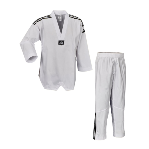 Adidas TKD dobok adi club ADITCB02 белый воротник / черные полоски