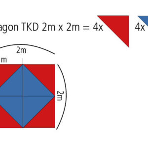 Set of 8 Reversible Jigsaw Mats Octagon 1 x 1 m x 2 cm blue/red