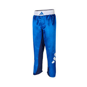 Pantaloni de Kickboxing adidas Albaștri/Albi, adiKBUN100T